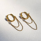 Golden Cascade Chain Hoops
