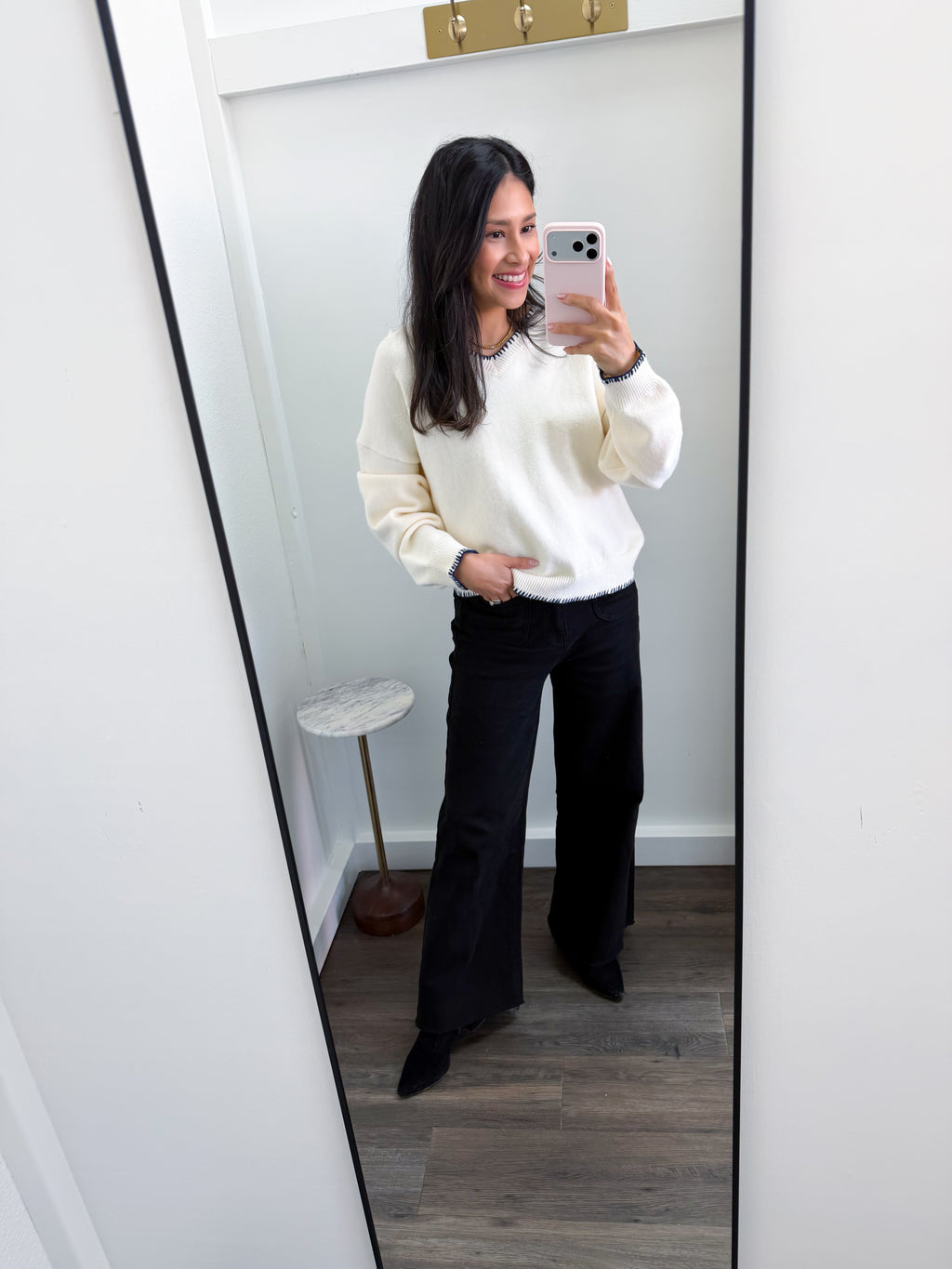 Navy Stitch Sweater
