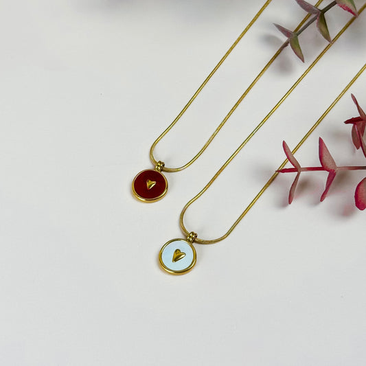 Gold Heart Medallion Necklace