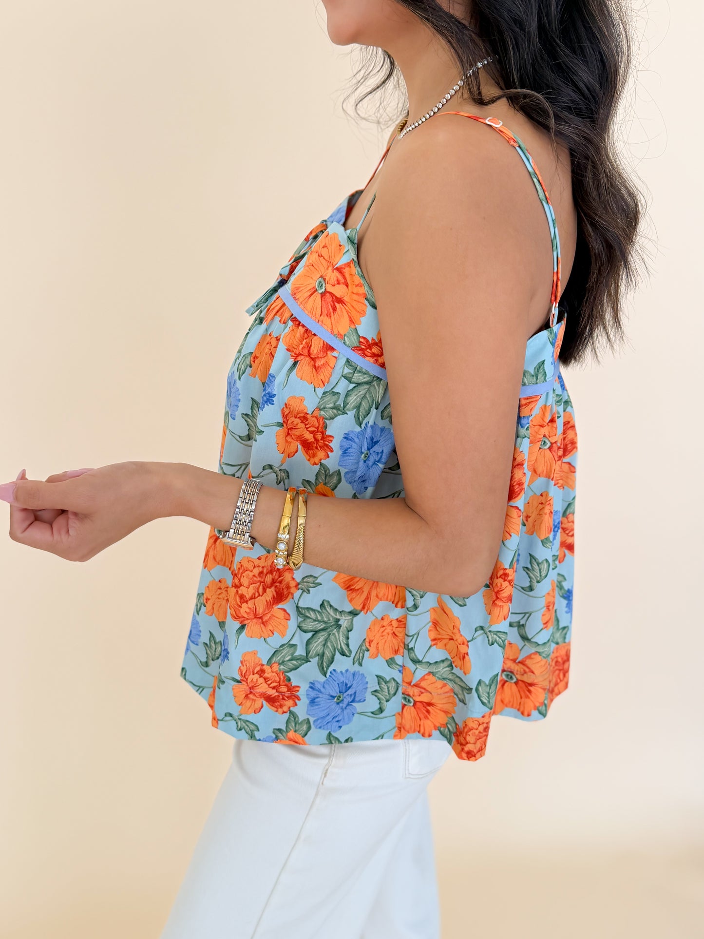 Kylee Floral Tie-front Cami Top