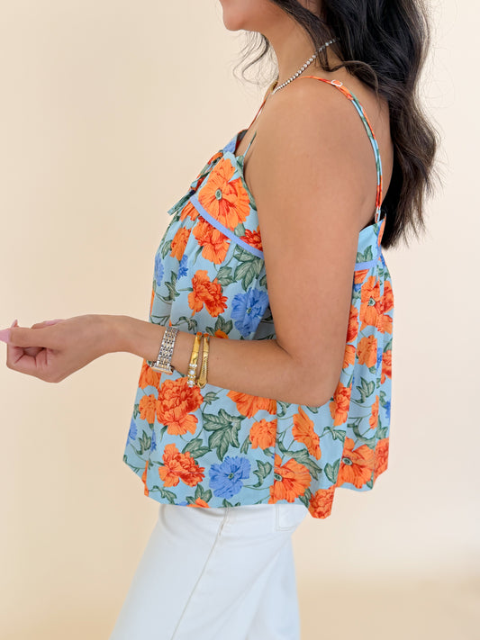 Kylee Floral Tie-front Cami Top
