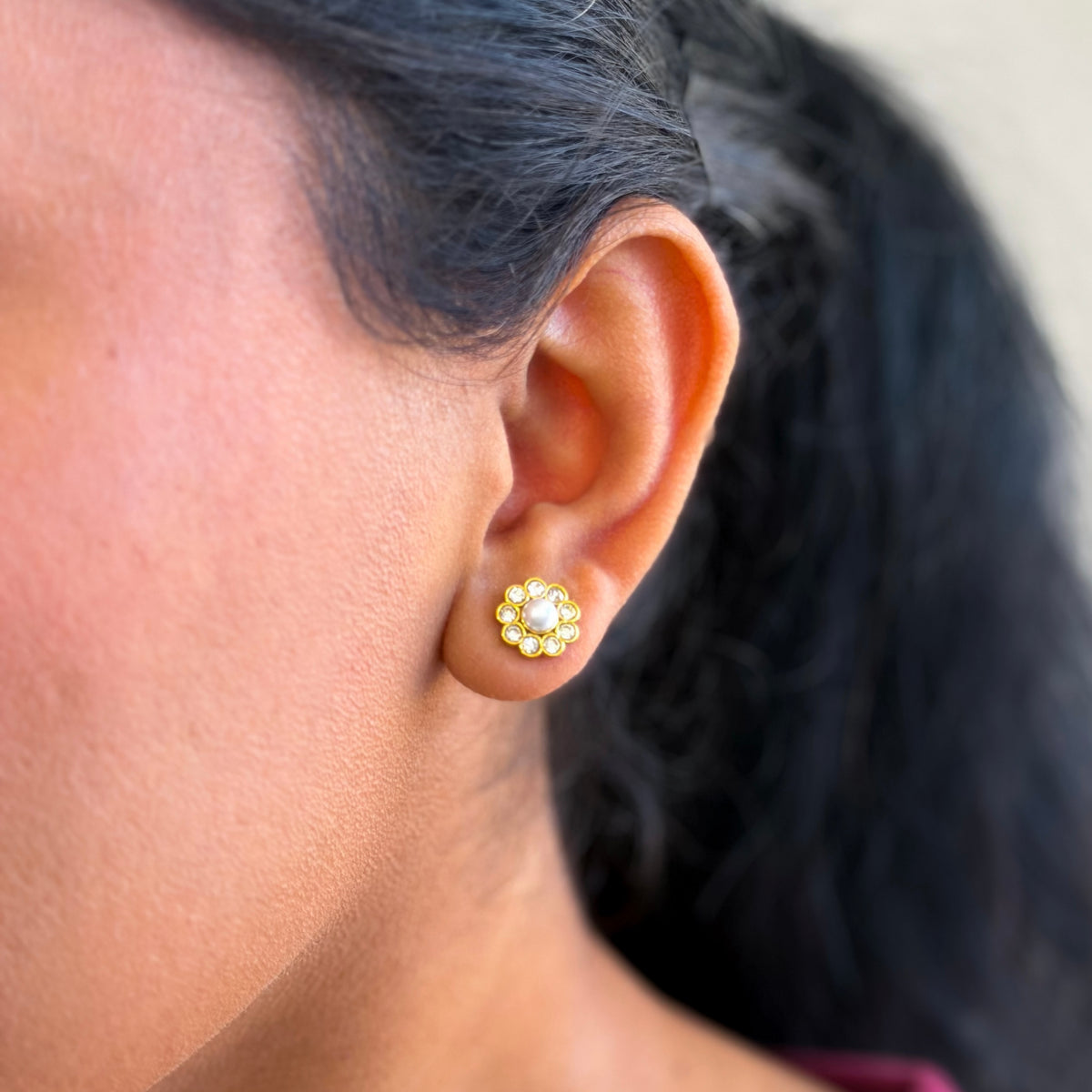 Pearl Flower Studs