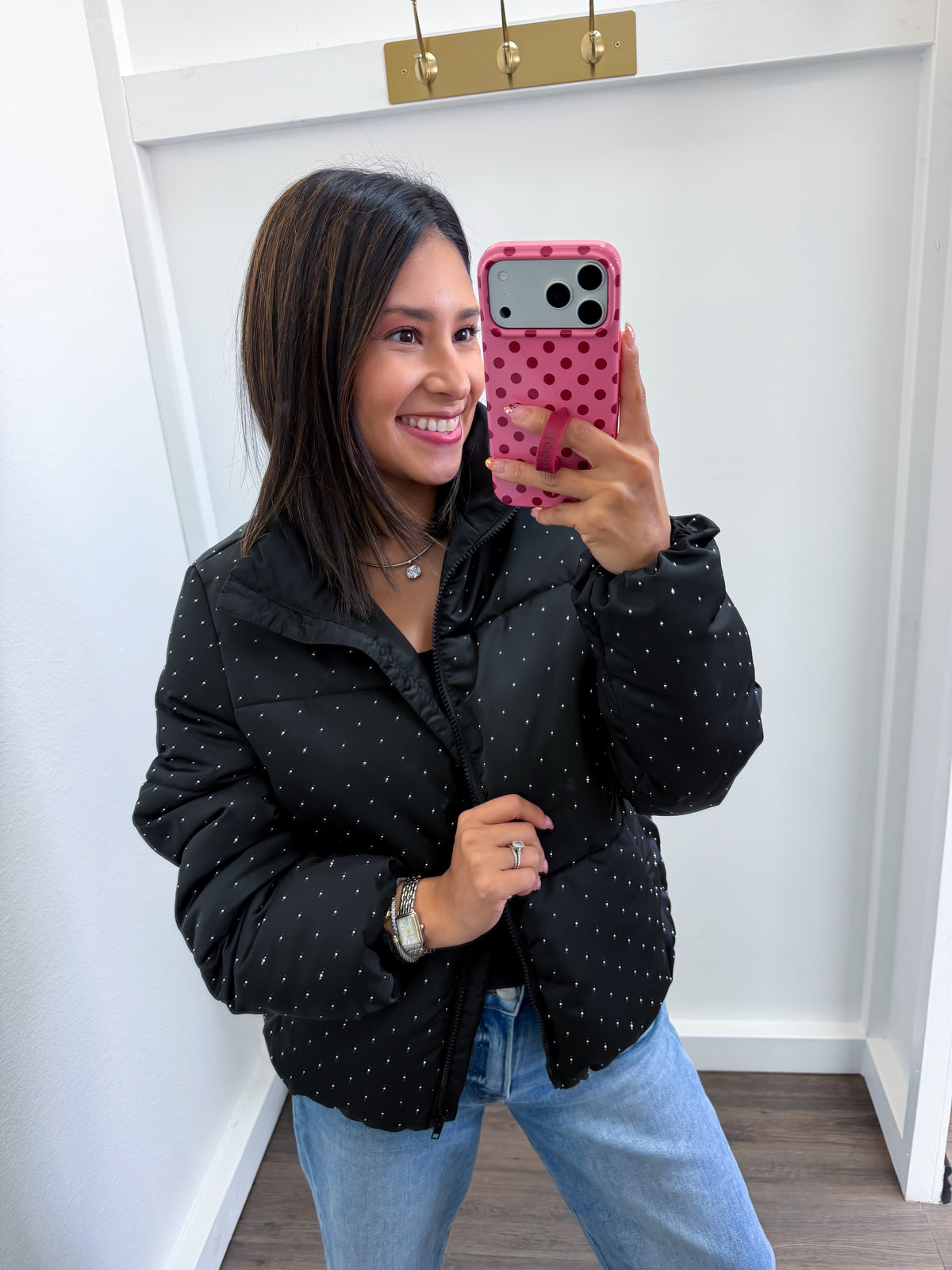 Black Sparkle Puffer Jacket