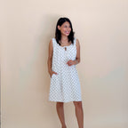 Ivory Polka Dot Sleeveless Mini Dress