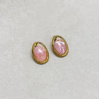 Pink Quartz Lumi Halo Stone Earrings