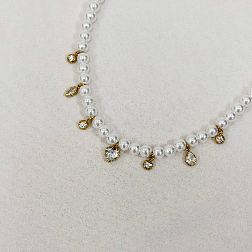 Amoura Pearl Charm Necklace