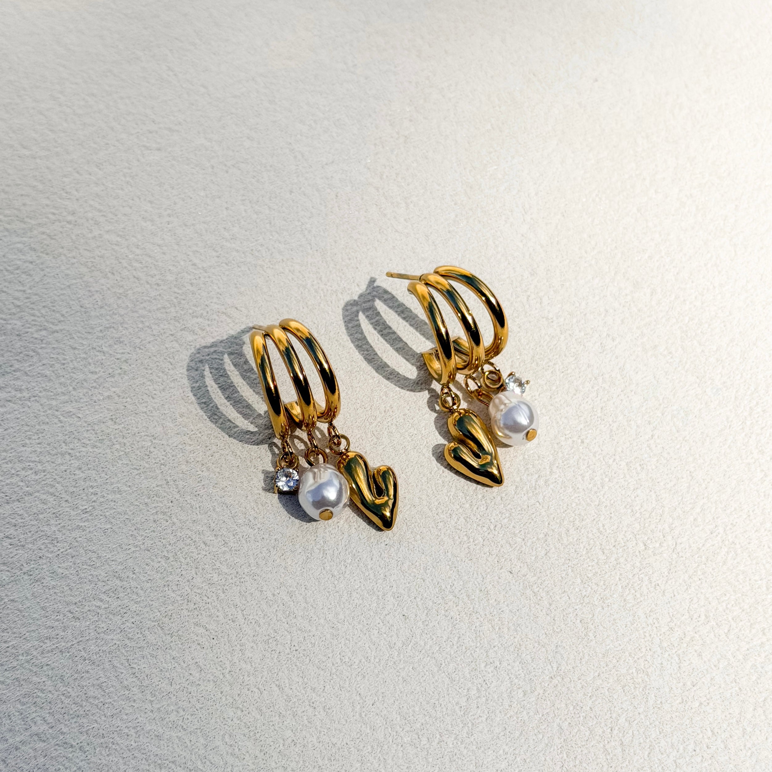 Golden Charm Layer Hoops