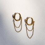 Golden Cascade Chain Hoops