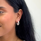 Pearl Swirl Hoop Earrings