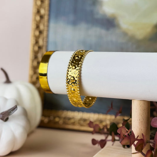 Gold Textured Cuff Bracelet