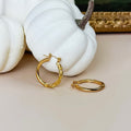 Textured Gold Hoop Earrings