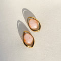 Orbital Stone Statement Earrings in Pink Quartz