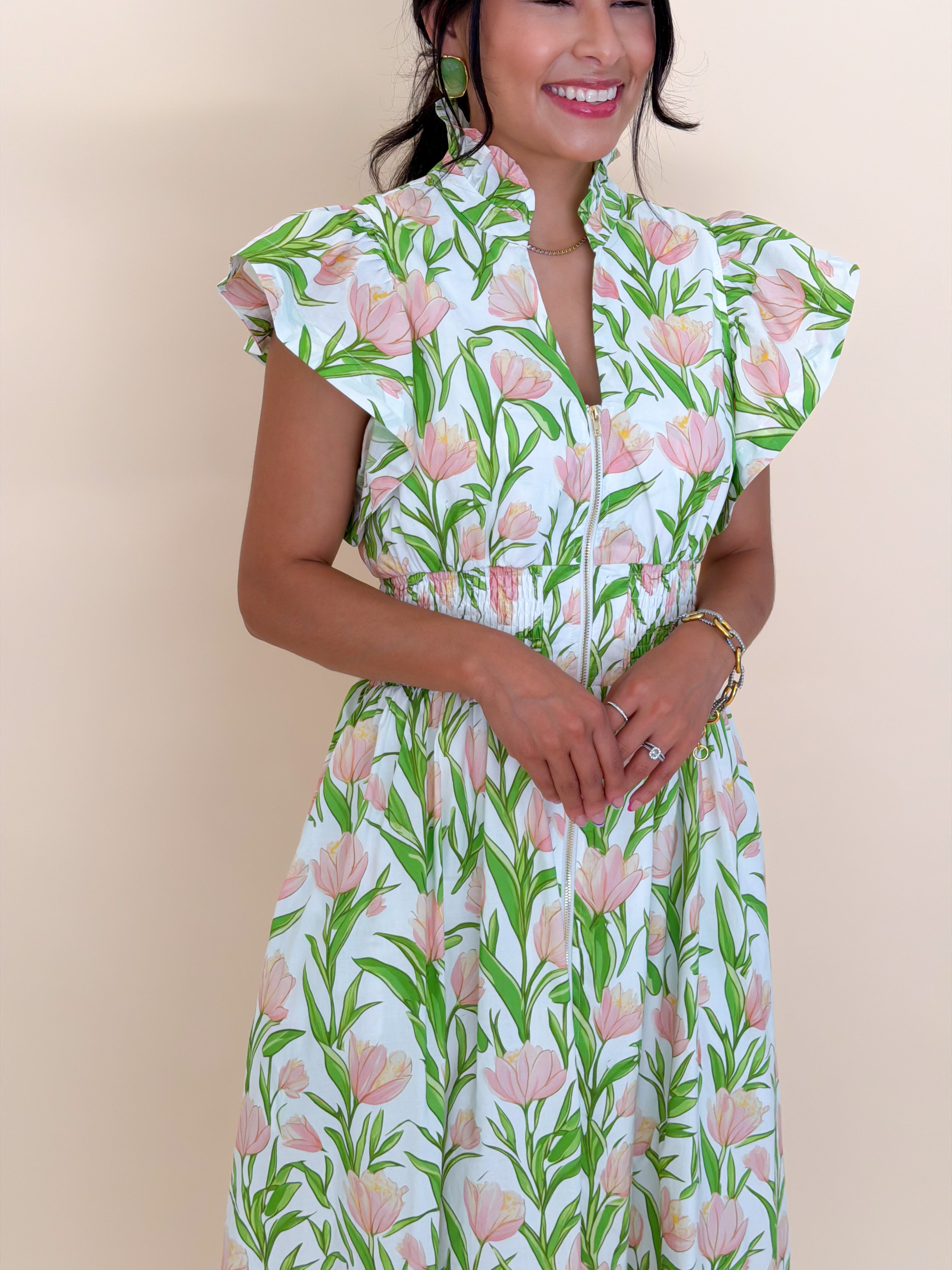 Spring Tulip Midi Dress