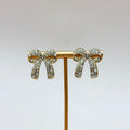 CZ Bow Stud Earrings