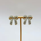 CZ Bow Stud Earrings