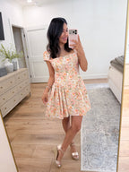Coral Garden Mini Dress