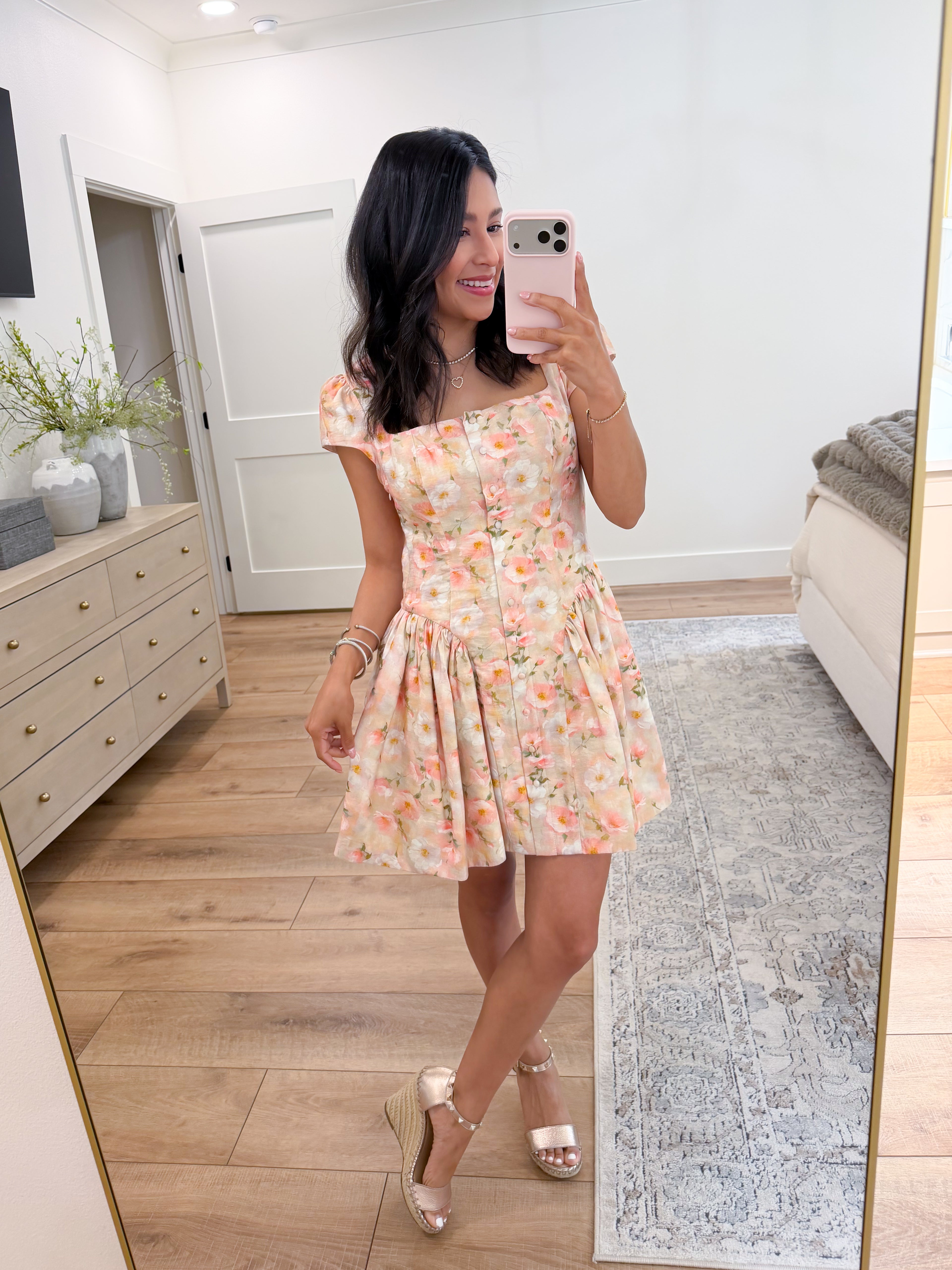 Coral Garden Mini Dress