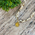 Golden Daisy Scarf Necklace