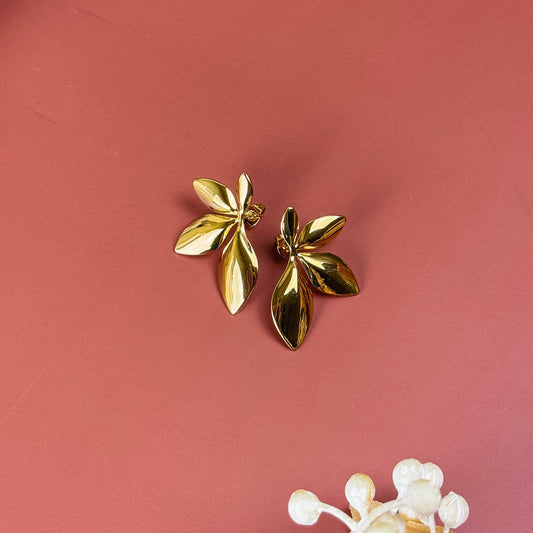 Gold Leaf Statement Earrings