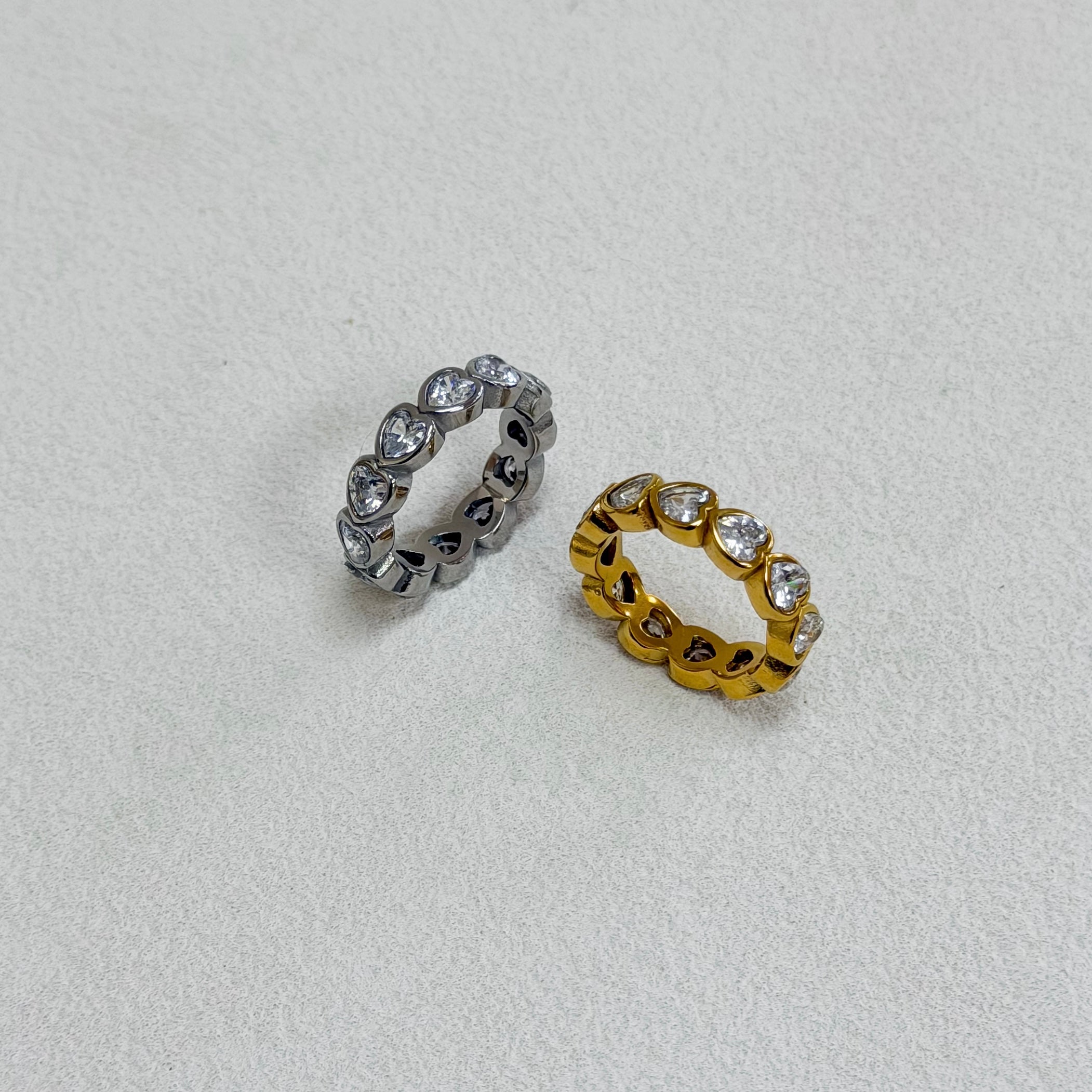 Crystal Heart Eternity Ring