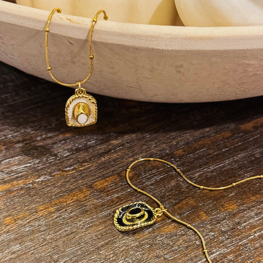 Cowgirl Hat Pendant Necklace