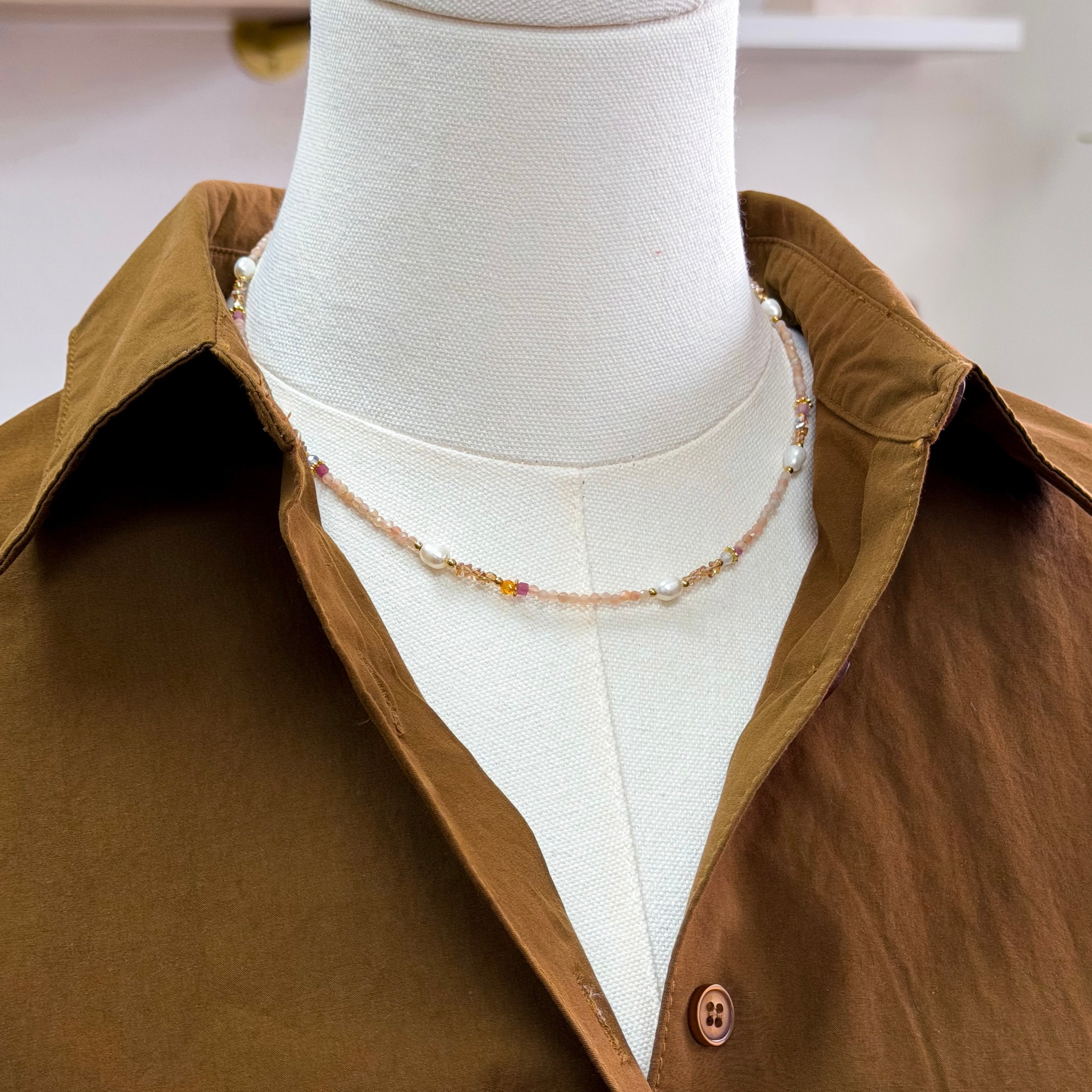 Rosé Coast Beaded Necklace