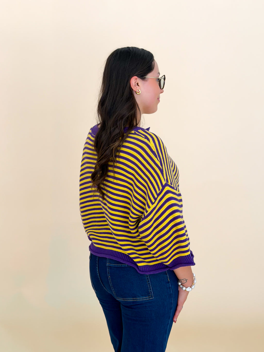 Home Team Cardigan - Purple & Gold