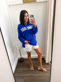 Game Day Knit Sweater - Blue