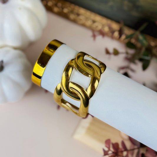 Gold Link Cuff Bracelet
