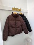 Mocha Sparkle Puffer Jacket