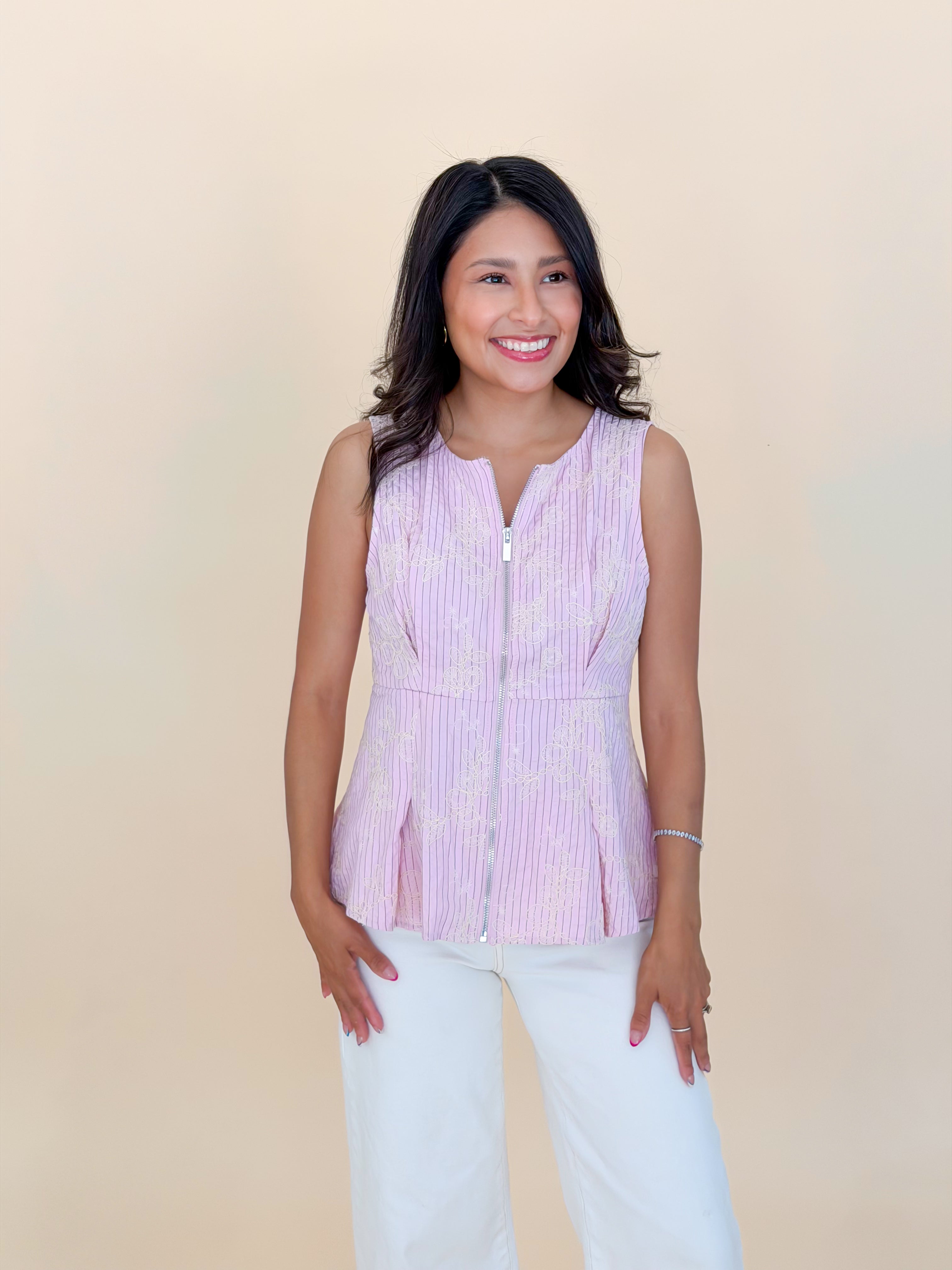 Pink Embroidered Top