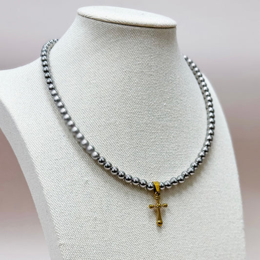 The Faithline Cross Beaded Necklace