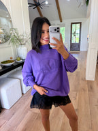 Game Day Oversized Sweatshirt - Purple