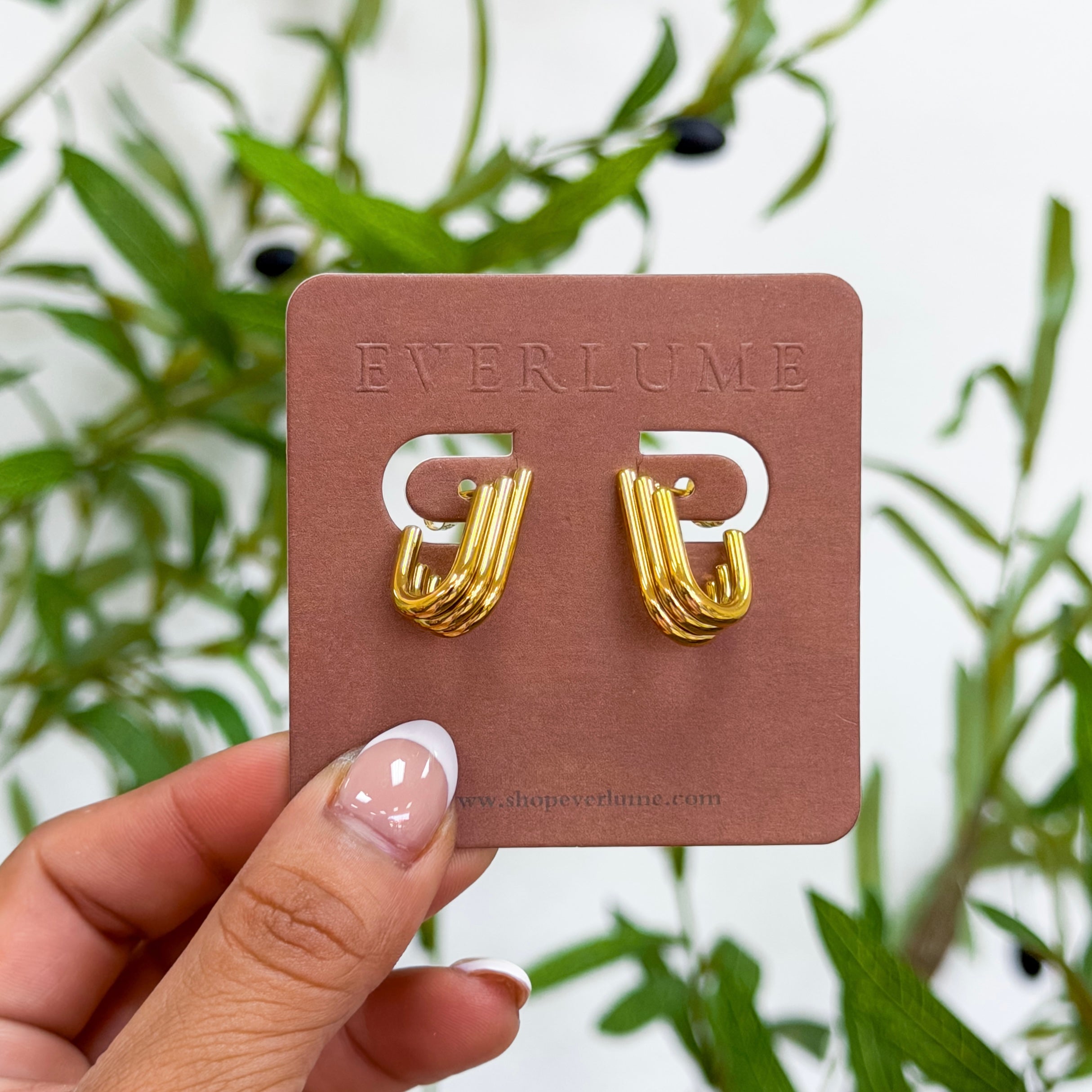 Triple Bar Stacked Hoop Earrings