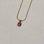 Rosalie Pink Solitaire Necklace