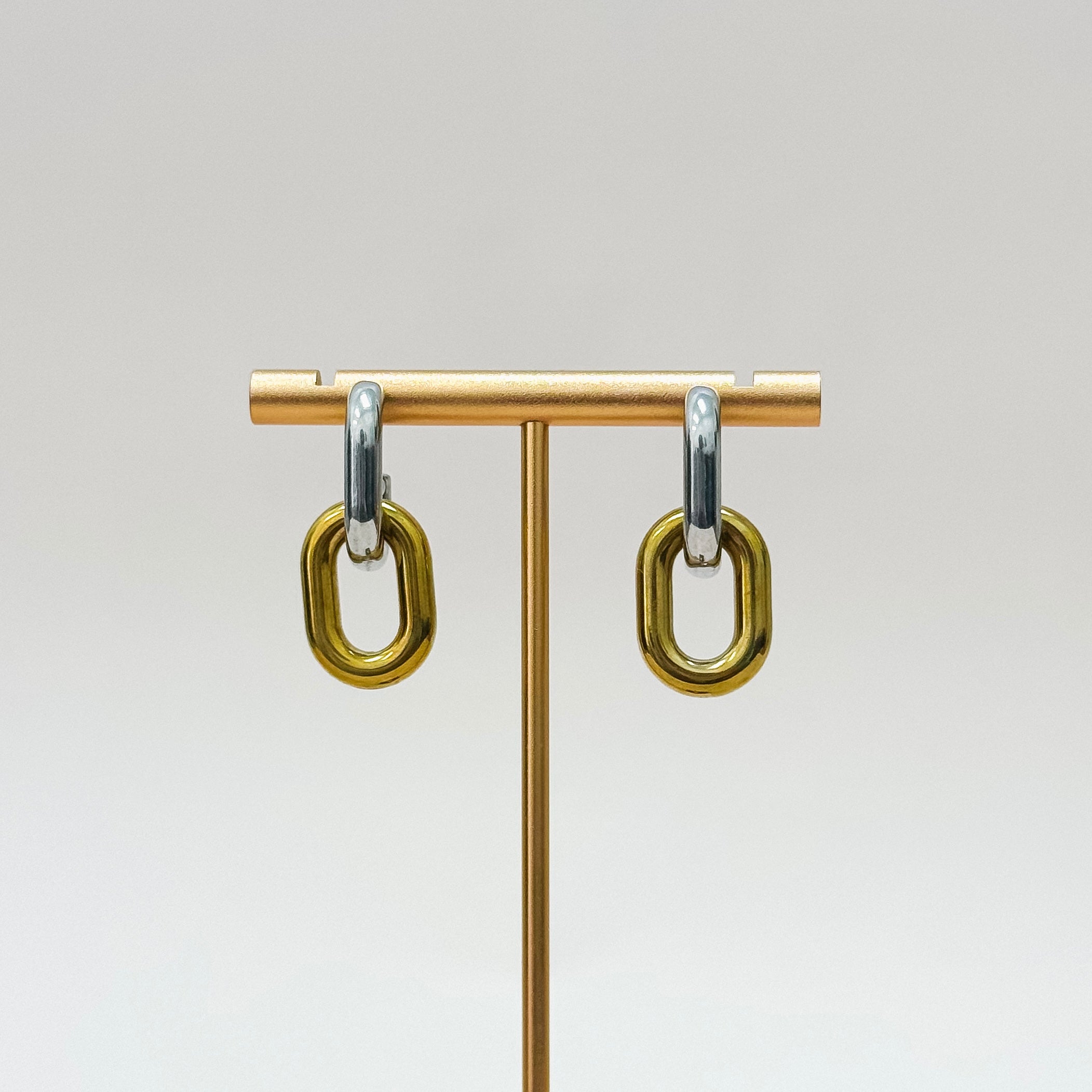 The Milan Link Earrings – Two-Tone