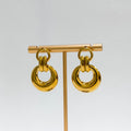 Golden Orbit Link Statement Earrings