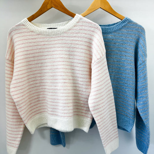 Winter Striped Crewneck Sweater