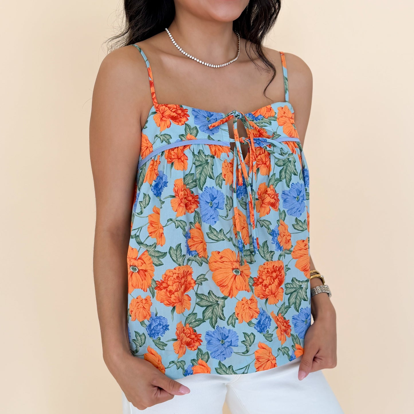 Kylee Floral Tie-front Cami Top