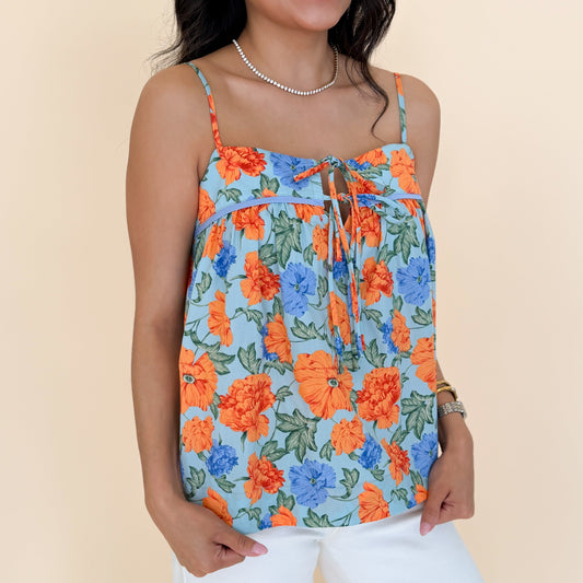 Kylee Floral Tie-front Cami Top