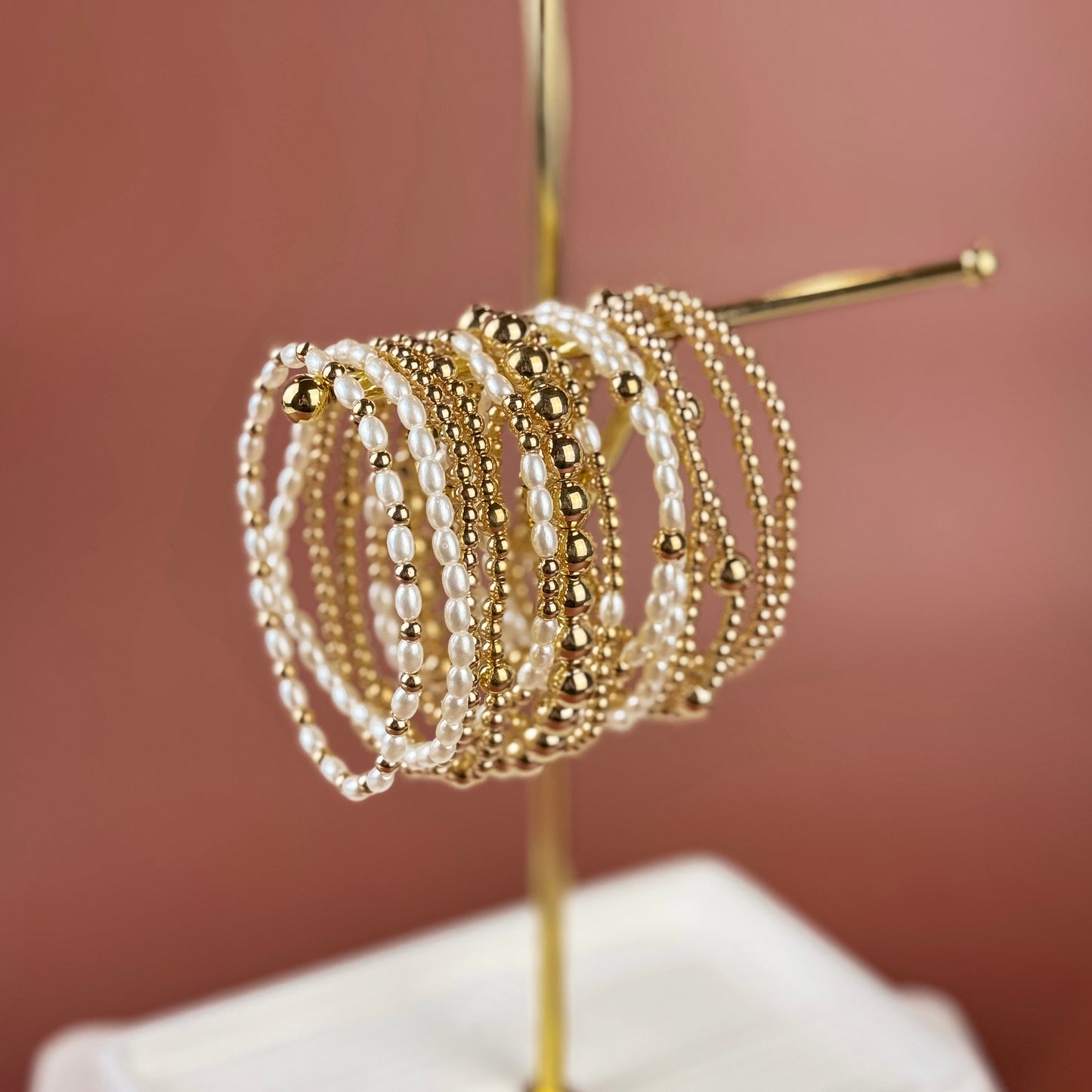 Golden Bloom Bracelet Set