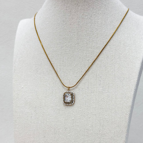 Aurielle Pearl Frame Pendant Necklace