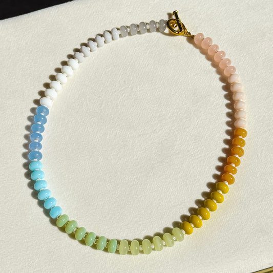 Sunrise Bloom Beaded Necklace