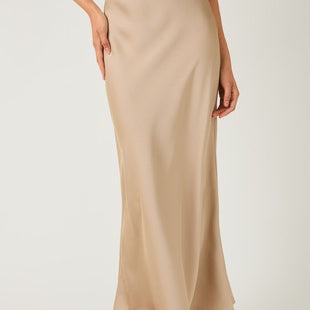Champagne Glow Satin Skirt