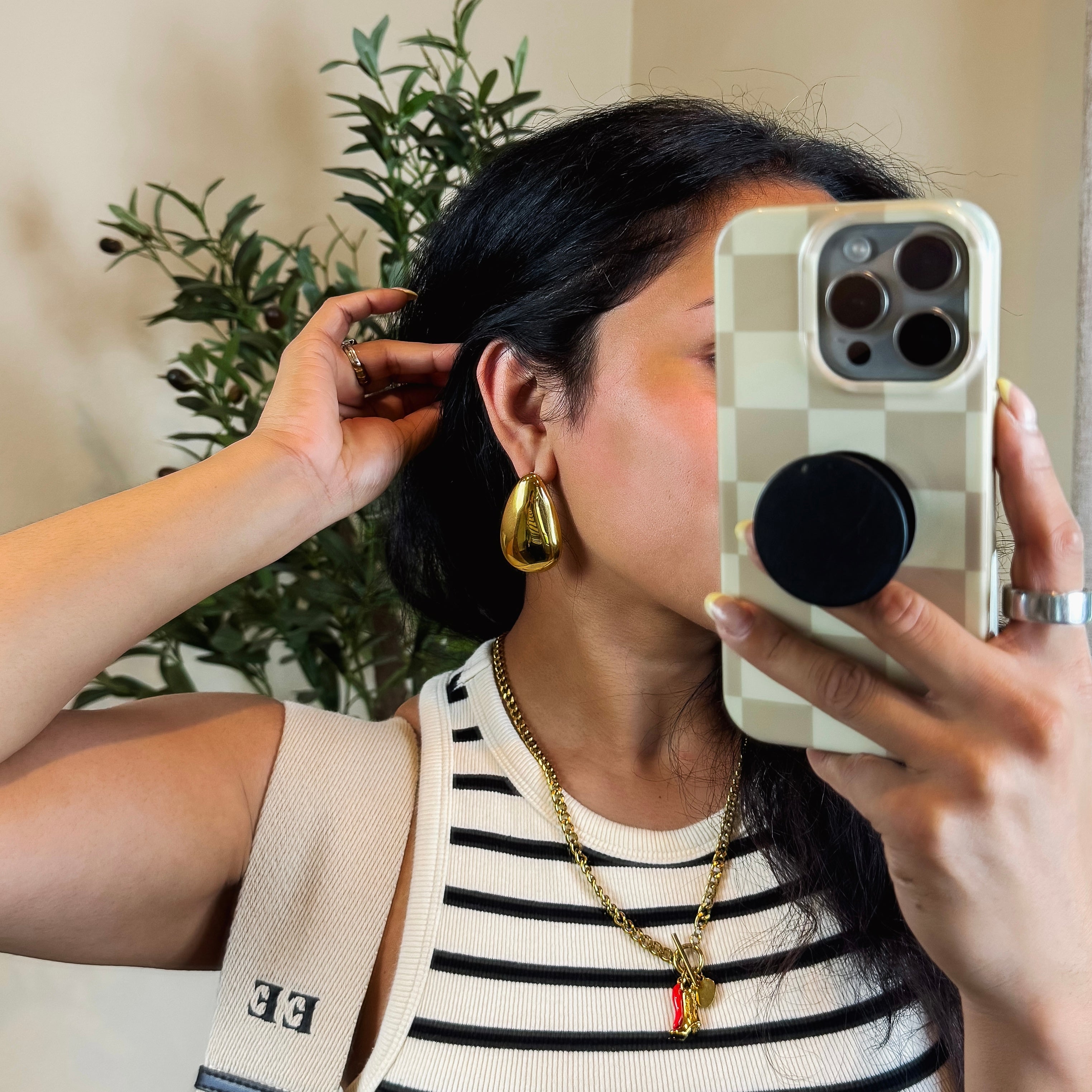 Gilded Drop Earring